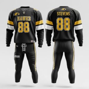 Pro-Series American Football Uniform – Hawks Black & Gold Edition